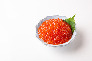 白背景に新鮮ないくら