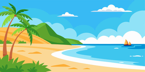beach with palm trees