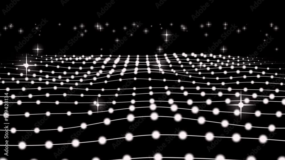 Poster abstract 3d dynamic wavy patterns. a pattern of balls .digital background. technology and business b