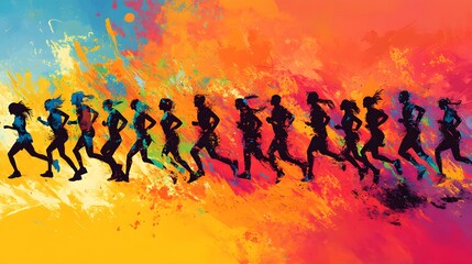 Dynamic graphic showing volunteers in action, with a bold, modern typeface celebrating their contributions, vibrant colors to emphasize energy and commitment