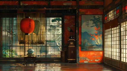 Japanese teahouse wallpaper