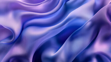 Obraz premium A flowing abstract background of soft, smooth silk in vibrant shades of royal blue and lavender, with delicate folds creating dynamic waves of color and texture.