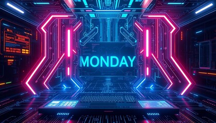 Futuristic Technology Cyber Monday Background