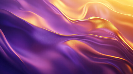 Fototapeta premium A fluid gradient of purple and gold flows across the frame, with soft edges and seamless transitions, creating an elegant and sophisticated abstract background.