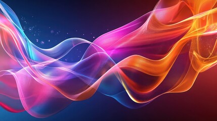 Naklejka premium Create a scene with abstract patterns, flowing lines, and vibrant colors. 