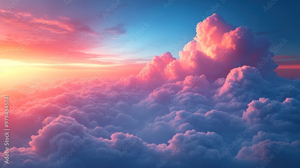 Aufkleber the sky is filled with clouds and the sun is setting