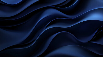 Obraz premium A rich, deep gradient background from navy blue to jet black, with flowing abstract waves creating smooth, dynamic movement across the design.