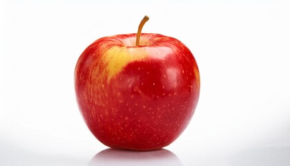 Isolated ripe apple with depth of field highlighting fresh fruit texture and vibrant color