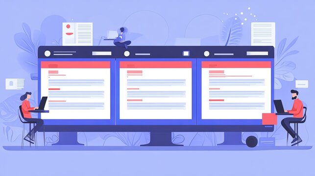 Minimalistic SERP feature artwork with wide blank spaces reserved for text or additional design elements. 