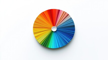 Color wheel featuring warm and cool shades, from hot red to icy blue, isolated on a clean white background, ideal for color theory presentations
