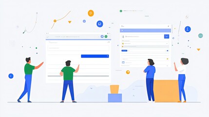 Minimalistic SERP feature artwork with wide blank spaces reserved for text or additional design elements. 