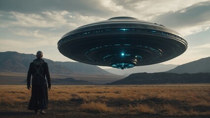 Alien descends in high-tech style with a striking saucer making a dramatic and memorable impact