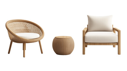 luxury outdoor furniture on transparent background