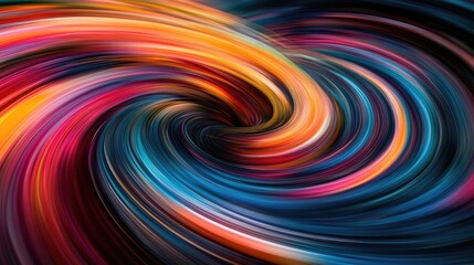 Fototapeta premium Dynamic swirling lines in vibrant colors, creating a sense of movement and energy, dark background
