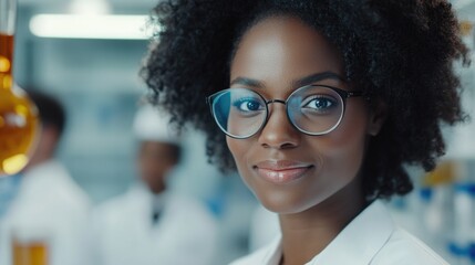 Science Laboratory Expert Woman with Glasses