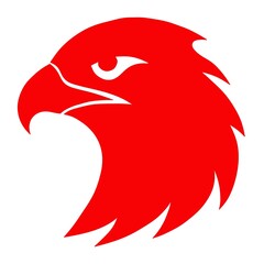 Red head eagle logo on isolate