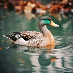 Obraz premium Mallard Duck, Colorful Waterfowl, Wetland Wildlife Photography