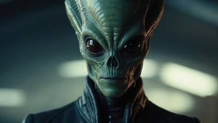 Alien makes an entrance with a high-tech saucer adding excitement to the cosmic scene