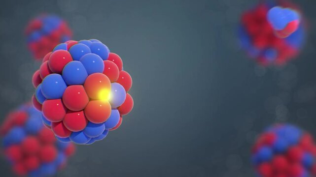 radioactive atom emitting gamma ray