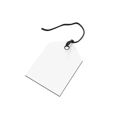 Blank White Tag with Black String