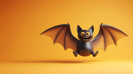 Obraz premium a bat with a face on its face is shown in a picture
