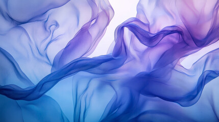 Fototapeta premium Fluid blues and purples flow around the frame, creating a calming abstract composition with smooth, organic shapes and subtle gradient transitions.