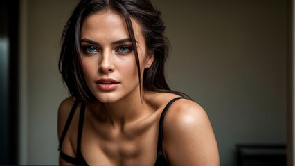 Fototapeta premium woman, beauty, face, hair, eyes