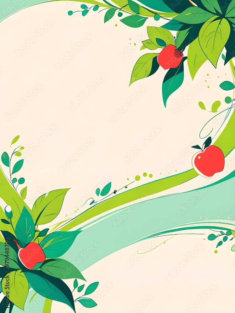 Wall mural Red Apple Illustration