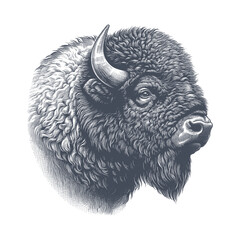 bison vector illustration © CROP MEDIA