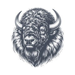 bison vector illustration © CROP MEDIA
