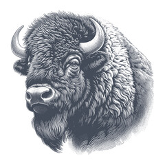 bison vector illustration © CROP MEDIA