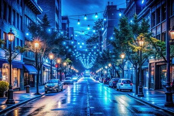 Fototapeta premium calming blue chaotic streetscape hope beckons