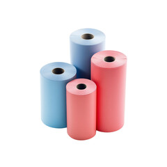 Rolls of Paper in Blue and Red