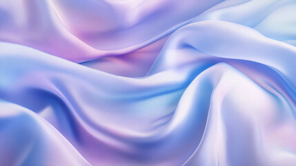 Obraz premium Silky fabric in soft pastel hues of blue and lilac, folding gently to form an abstract, calming background with smooth waves.