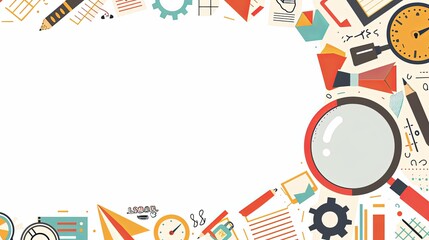 Obraz premium Minimalist search marketing concept illustration with blank creative space for additional design elements or text, representing digital marketing strategies, SEO optimization