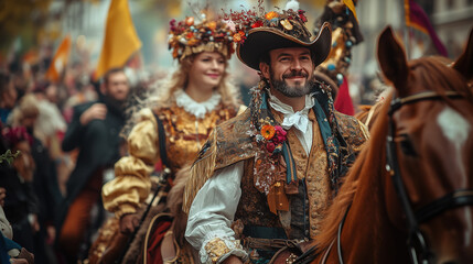 A rich merchant. Costume performance at the Bavarian Oktoberfest.