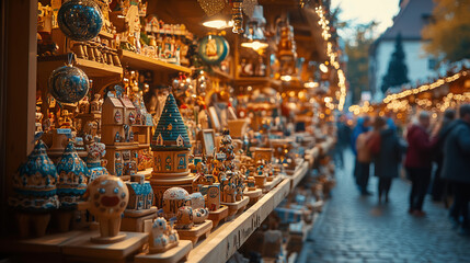 Selling various souvenirs at the Oktoberfest festival.