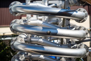 Metal pipes in a factory