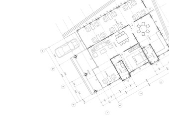 Floor plan designed building on the drawing.