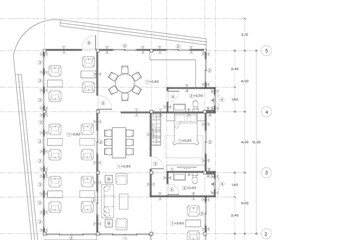 Floor plan designed building on the drawing.