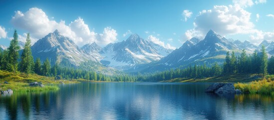Obraz premium Mountain Lake Serenity