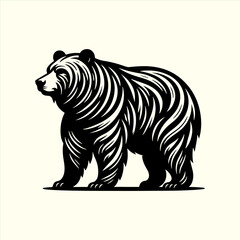 Obraz premium Bear animal Silhouette Vector Illustration
