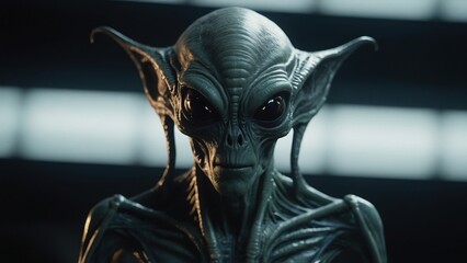 Futuristic spacecraft and extraterrestrial visitor combine for an awe-inspiring moment