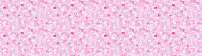 A pink background adorned with various hearts, creating a cheerful and romantic atmosphere