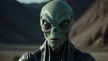 Galactic explorer makes a grand entrance with a sleek saucer creating a captivating scene