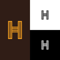 letter H line modern logo vector illustration template design