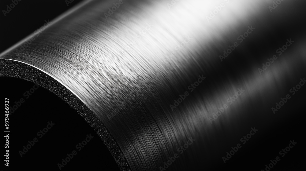 Poster brushed metal texture reflecting light in a curved shape