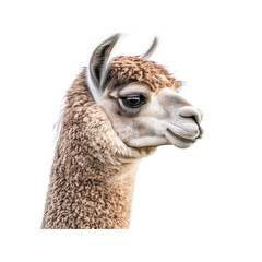 Obraz premium Close-up portrait of a fluffy alpaca with a curious expression