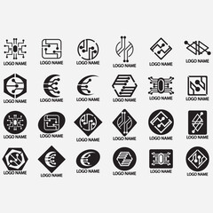 Electronic circuit board icon set