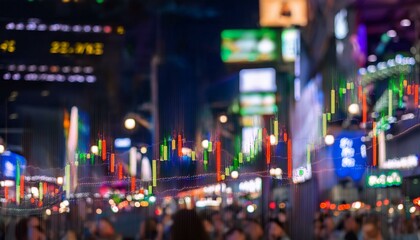 Fototapeta premium Stock market prices are determined by supply and demand. Including various factors that affe 